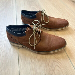 Freeman Men’s Oxford Loafer Dress Shoes Dorian Sz 9.5 Memory Foam Tan Brown